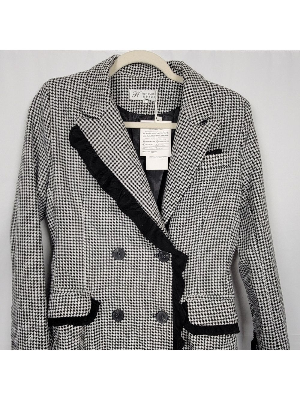 Black & White Houndstooth Coat NEW #1502